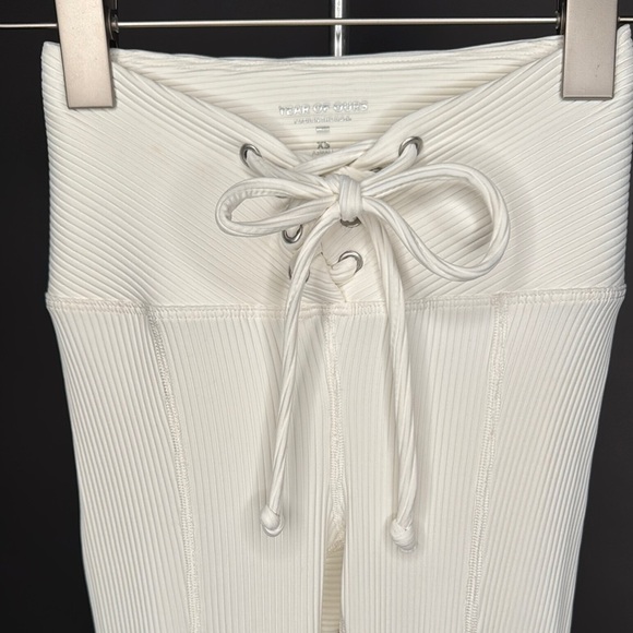 NWT YEAR OF OURS Ribbed Football Leggings Lace-Up Pants • White • XS - Picture 8 of 14